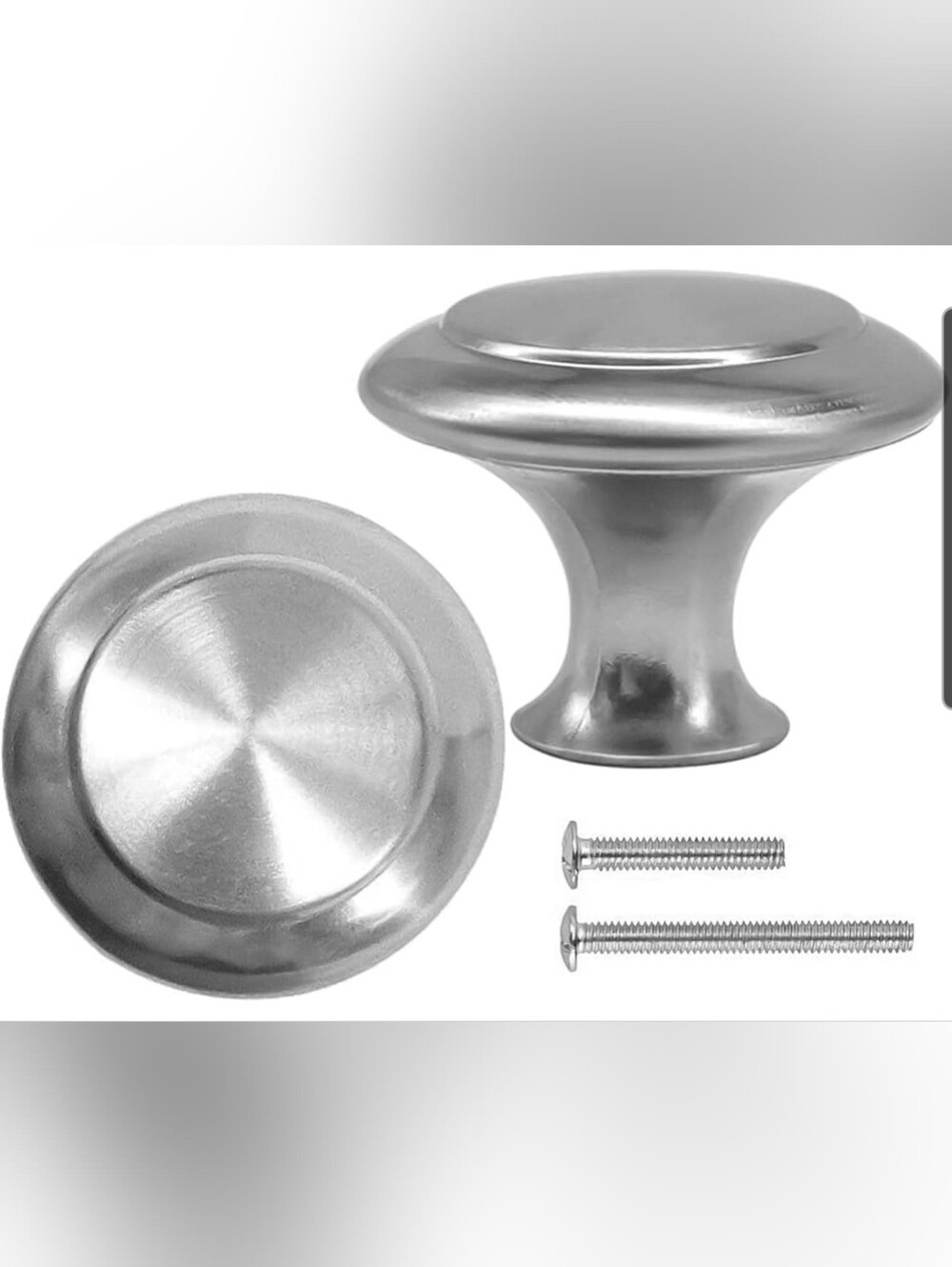 Round Brushed Metal Cabinet Knob - Satin Finish Set Of 30